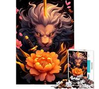 Rompecabezas para Adolescentes de 1000 Piezas con diseño de león samurái Lámina artística Difícil y desafiante Arte para Pared Juego Familiar para Mayores de 14 años Juego de Rompecabezas Disponible