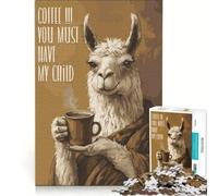 Rompecabezas para Adolescentes de 1000 Piezas con diseño de Llama y café Juegos relajantes interacción Entre Padres e Hijos Juego de desafío único 38x52cm