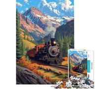 Rompecabezas para Adolescentes de 1000 Piezas con diseño de Locomotora Retro Juego Familiar para Pasar el rato en casa cumpleaños (tamaño 50x75cm)