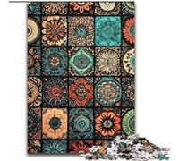 Rompecabezas para Adolescentes de 1000 Piezas con diseño de Mandala y Flores, Toda la Familia (tamaño 50x75cm)