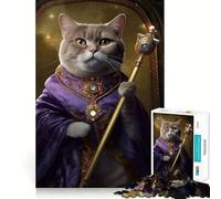 Rompecabezas para Adolescentes de 1000 Piezas con diseño de Meme del Gato Sagrado,Bordes, Juego Divertido para concentrarse,Momento de diversión Tranquila,Regalo navideño Tranquilo 38x26cm