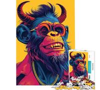 Rompecabezas para Adolescentes de 1000 Piezas con diseño de Mono Diablo Sonriente Juego práctico de análisis y lógica cumpleaños (tamaño 38x52cm)