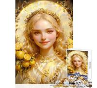 Rompecabezas para adolescentes de 1000 piezas con diseño de niña limón pintada al óleo Rompecabezas de 1000 piezas para ejercitar la mente Gran regalo para juegos educativos y de aprendizaje (38x26cm)