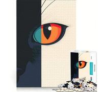 Rompecabezas para Adolescentes de 1000 Piezas con diseño de Ojo de Gato en Primer Plano, Ideal para Decorar la Pared, Pasar el Tiempo en casa, como Regalo de cumpleaños o para Viajes 38x52cm