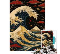 Rompecabezas para Adolescentes de 1000 Piezas con diseño de Olas japonesas y el Monte Fuji Rompecabezas prácticos para Adolescentes Ideales para Pasar el Tiempo en casa Durante Las Vacaciones