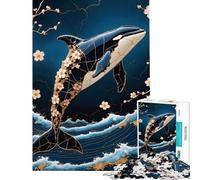 Rompecabezas para Adolescentes de 1000 Piezas con diseño de Orca Kintsugi Ideal para cumpleaños y Navidad Mejora la Memoria Juguete Decorativo para la Pared Apto para Mayores de 14 años 38x26cm