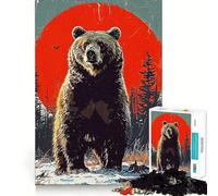 Rompecabezas para Adolescentes de 1000 Piezas con diseño de Oso Vintage,Ajuste, Arte,Juego cognitivo,Regalo,Juego Lento, (50x75cm)