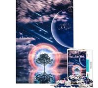 Rompecabezas para Adolescentes de 1000 Piezas con diseño de Paisaje Espacial fantástico Juego práctico y Educativo Juguete Ideal para desarrollar el Pensamiento lógico y el análisis (Tamaño 38x26cm)