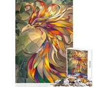 Rompecabezas para Adolescentes de 1000 Piezas con diseño de pájaro Retro y Cristal Dorado Rompecabezas de 1000 Piezas para Relajarse cumpleaños o para Aprender y educar (50x75cm)