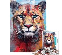 Rompecabezas para Adolescentes de 1000 Piezas con diseño de Paleta de Puma Rompecabezas para Adultos antiestrés Divertidos y con Humor Fomenta la interacción Entre Padres e Hijos (tamaño 50x75cm)