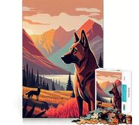 Rompecabezas para Adolescentes de 1000 Piezas con diseño de Pastor Belga Malinois,Naturaleza,Piezas de Corte Limpio,Juego Inteligente,Regalo,Tiempo Libre,Juego,Escena navideña,Arte (50x75cm)