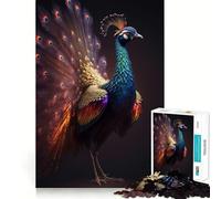 Rompecabezas para Adolescentes de 1000 Piezas con diseño de Pavo Real,Corte Premium,Divertido,lógico y de Habilidad,fácil de Usar,Ideal para decoración navideña (50x75cm)