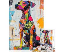 Rompecabezas para Adolescentes de 1000 Piezas con diseño de Perro Colorido Ideal para Relajarse Decorar el hogar o Hacer tú Mismo Incluye póster y Hoja de Preguntas a Juego (38x26cm)