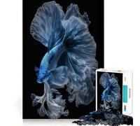 Rompecabezas para Adolescentes de 1000 Piezas con diseño de pez Betta Azul con Aletas onduladas y Bordes definidos Juego Divertido para concentrarse y Relajarse Regalo Ideal para Navidad 38x52cm