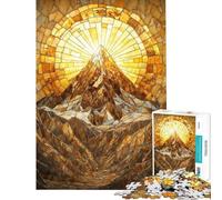 Rompecabezas para Adolescentes de 1000 Piezas con diseño de Pico de montaña y Mosaico Dorado Juguetes de Bricolaje para Adolescentes Ideal para la decoración del hogar