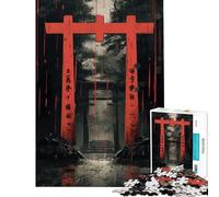 Rompecabezas para Adolescentes de 1000 Piezas con diseño de Puerta Torii Japonesa Rompecabezas antiestrés de 1000 Piezas Decoración para el hogar Juego Educativo Familiar (75x50cm)