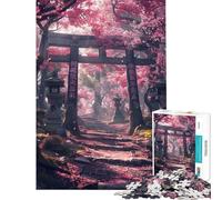 Rompecabezas para Adolescentes de 1000 Piezas con diseño de Puerta Torii Japonesa y Flores de Cerezo Rompecabezas para Adultos Juego Familiar Divertido y con Humor Un Gran Regalo para los Amantes