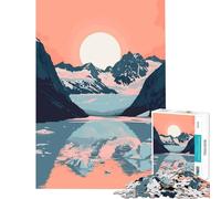 Rompecabezas para Adolescentes de 1000 Piezas con diseño de Puesta de Sol en Alaska Juego Educativo de Arte Ideas para Regalos de Juguetes educativos Carrera de Velocidad Manual tamaño 75x50cm