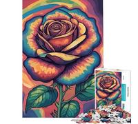 Rompecabezas para Adolescentes de 1000 Piezas con diseño de Rosa psicodélica Juguete adictivo para Cultivar la Paciencia Juego Familiar Ideal para Parejas Un Regalo estupendo para los Amantes