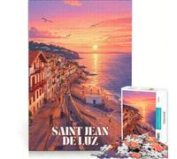 Rompecabezas para Adolescentes de 1000 Piezas con diseño de San Juan de Luz, Juego Educativo, decoración, Lista de Deseos con Papá Noel 38x52cm