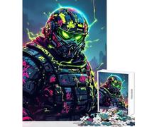 Rompecabezas para Adolescentes de 1000 Piezas con diseño de Soldado futurista Cyberpunk Rompecabezas de 1000 Piezas para Relajarse cumpleaños o para Aprender y educar (38x52cm)