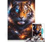 Rompecabezas para Adolescentes de 1000 Piezas con diseño de Tigre con IA irreal Juegos Divertidos para Entrenar la Mente y Las Manos Ideal para Decorar el Escritorio 50x75cm