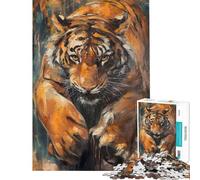 Rompecabezas para Adolescentes de 1000 Piezas con diseño de Tigre de Bengala Rompecabezas Misterioso para Adultos Juguetes antiestrés Que mejoran la Memoria Actividades Divertidas para Hacer en casa