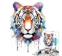 Rompecabezas para Adolescentes de 1000 Piezas con diseño de Tigre y geometría Juguete Educativo y desafiante para Toda la Familia Un Regalo Ideal para los Amantes de los Juegos (tamaño 38x52cm)