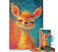 Rompecabezas para Adolescentes de 1000 Piezas con diseño de un Alegre Cervatillo Estrellado y Piezas de Corte preciso Divertido Rompecabezas de lógica para Jugar,Relajarse y divertirse Regalo