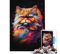 Rompecabezas para Adolescentes de 1000 Piezas con diseño de una Colorida Familia de Gatos persas Juguetes adictivos para Cultivar la Paciencia Un Gran Regalo Que Mejora la Memoria (tamaño 38x52cm)