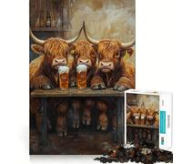 Rompecabezas para Adolescentes de 1000 Piezas con diseño de Vacas y Caballos Rompecabezas de lógica Divertido y fácil de Usar Ideal para Relajarse y divertirse (38x52cm)