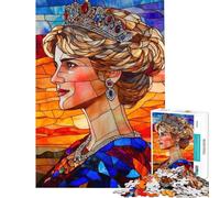 Rompecabezas para Adolescentes de 1000 Piezas con diseño de vidrieras de la Princesa Diana Rompecabezas antiestrés para Adultos Decoración Navidad y cumpleaños (Tamaño 50x75cm)