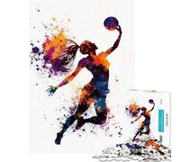 Rompecabezas para Adolescentes de 1000 Piezas con diseño de Voleibol en Acuarela Juego Familiar Juguetes adictivos para Cultivar la Paciencia Excelente Regalo Mejora la Memoria (Tamaño 50x75cm)