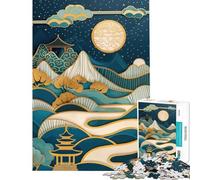 Rompecabezas para adolescentes de 1000 piezas con diseño Kintsugi de paisaje nocturno japonés Ideal para cumpleaños Navidad actividades familiares y juegos divertidos para mayores de 14 años (38x26cm)