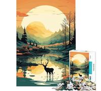 Rompecabezas para Adolescentes de 1000 Piezas con diseño Vectorial de Bosque Salvaje Juguetes educativos Juego didáctico Decoración Perfecta Regalos de cumpleaños (tamaño 50x75cm)