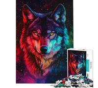 Rompecabezas para Adolescentes de 1000 Piezas con diseño Vibrante de Lobo y Galaxia Rompecabezas para Adultos Ideal para Pasar el Tiempo en casa Un Reto Educativo y Divertido para la Familia 38x26cm