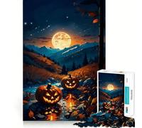 Rompecabezas para Adolescentes de 1000 Piezas con Dos Calabazas de Halloween Piezas de Ajuste preciso Juguete Divertido y silencioso Ideal para cumpleaños y Actividades artísticas (38x26cm)