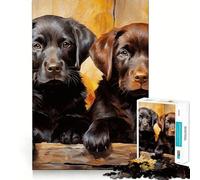 Rompecabezas para Adolescentes de 1000 Piezas con Dos labradores Retriever, decoración de Corte preciso, Juguete Creativo y Divertido, Juego de Paz, Pieza de Arte navideña (50x75cm)