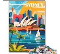 Rompecabezas para Adolescentes de 1000 Piezas con el Ambiente del Puerto de Sídney, Juegos educativos, decoración del hogar, Regalo de cumpleaños, Arte Mural, 38x26cm