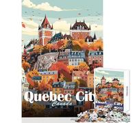 Rompecabezas para Adolescentes de 1000 Piezas con el Horizonte de la Ciudad de Quebec Juegos educativos Juguete de Aprendizaje Decoración de Pared Entrena tu Cerebro y Tus Manos (38x52cm)