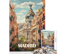 Rompecabezas para Adolescentes de 1000 Piezas con el Paisaje Urbano de Madrid Juego de ingenio de 1000 Piezas Un Gran Regalo para Aprender y Jugar (38x26cm)
