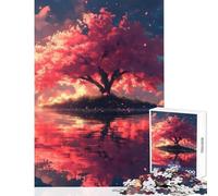 Rompecabezas para Adolescentes de 1000 Piezas con el Reflejo de un Cerezo en Flor Rompecabezas de 1000 Piezas para Relajarse cumpleaños o para Aprender y educar (38x52cm)