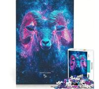 Rompecabezas para Adolescentes de 1000 Piezas con el Signo Zodiacal Capricornio, Juguetes para armar, Corte de precisión, con Piezas de Formas aleatorias Que encajan Perfectamente, 50x75cm