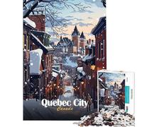 Rompecabezas para Adolescentes de 1000 Piezas con Escena Invernal de la Ciudad de Quebec Juego Imposible Juguetes adictivos para Cultivar la Paciencia Regalos de cumpleaños Divertidos y con Humor
