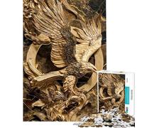 Rompecabezas para adolescentes de 1000 piezas con escultura de águila dorada sobre fondo de mármol Rompecabezas para adultos juegos familiares patrón de montaje oferta como regalo para toda la familia