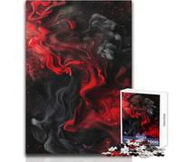 Rompecabezas para Adolescentes de 1000 Piezas con espirales abstractas Rojas y Negras Juego desafiante, Juguetes para familias, Juguetes educativos, tamaño 50x75cm