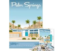 Rompecabezas para Adolescentes de 1000 Piezas con Estampado de Palm Springs Juego desafiante Juguete para ejercitar la Mente difícil Juguete (tamaño 50x75cm)