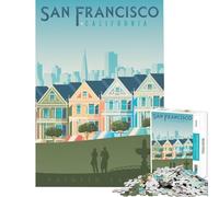 Rompecabezas para Adolescentes de 1000 Piezas con Estampado de Viaje de San Francisco Juego Imposible Juguetes educativos Excelentes Regalos para los Amantes de los Juegos y para aliviar el estrés