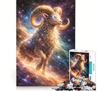 Rompecabezas para Adolescentes de 1000 Piezas con Figura del Signo Zodiacal Aries Carnero, Juguetes antiestrés, desafío exigente, para Fortalecer el Amor en Pareja 38x26cm