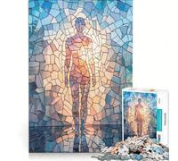 Rompecabezas para Adolescentes de 1000 Piezas con Figura Humana en Mosaico Juego práctico Actividades Divertidas para Hacer en casa con póster y Hoja de Preguntas a Juego 38x52cm